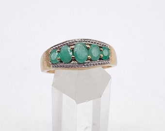 Vintage Smaragd Emerald Vintage Ring 925 Zilver grün Größe 65/66 - 20,8 mm