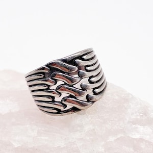 60er Jahre Vintage Silberring aus 925 Silber Größe 60/61 - 19,2 mm
