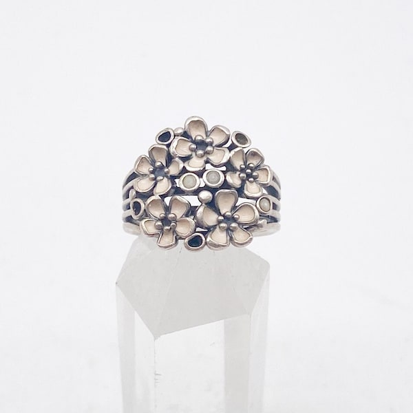 Vintage Pandora Ring 925 Silber mit Blumen - Größe  56- 17,8 mm