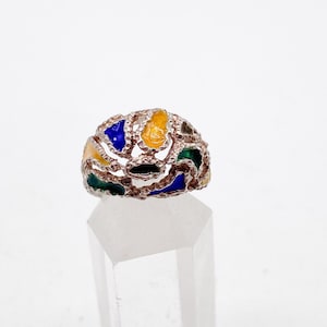 Vintage Ring 925 Silber bunt Größe 57/58 18,3 mm