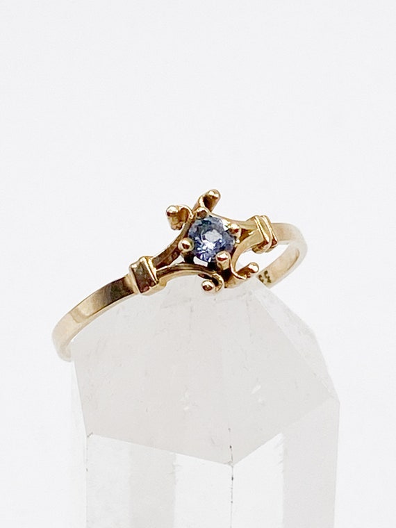 60er Jahre 8k 333 Gold Ring mit Aquamarin blau - … - image 2