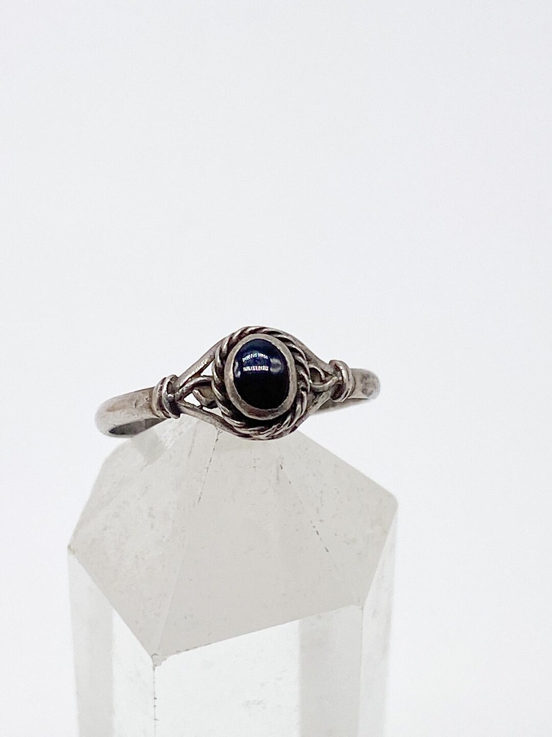 Vintage Ring Mit Dunkel Schwarz/violettem Turmalin Stein Aus 925 Silber ...