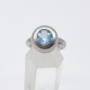 Vintage Ring aus 925 Silber mit blauem Topas Stein Größe 57 - 18,1 mm