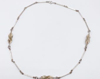 60er Jahre Vintage Kette Choker aus altem 835 Silber mit new 925 Verschluss