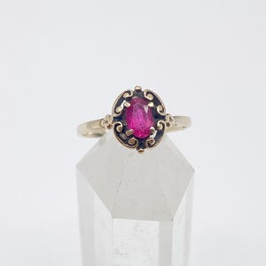 60er Jahre 8k 333 Gold Ring mit Rubin - Größe 54/55 - 17,3 mm