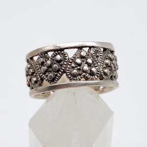 Vintage Silberring Trachtenschmuck aus 925 Silber mit Herzen Größe 57 - 18,1 mm