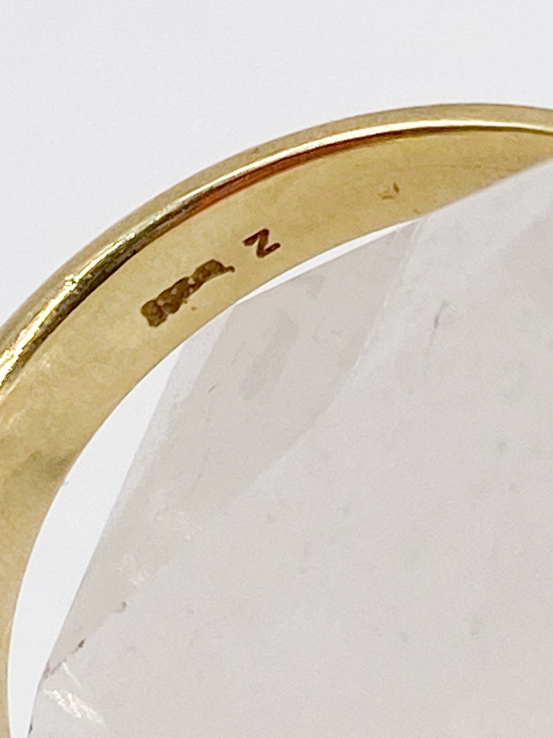 60er Jahre 8k 333 Gold Ring mit Saphir und weißen Steinen Größe 53 16,9 mm image 3