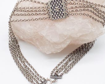 BAS Blachian 60er Jahre Vintage Choker Kette aus altem 835 Silber Trachtenschmuck