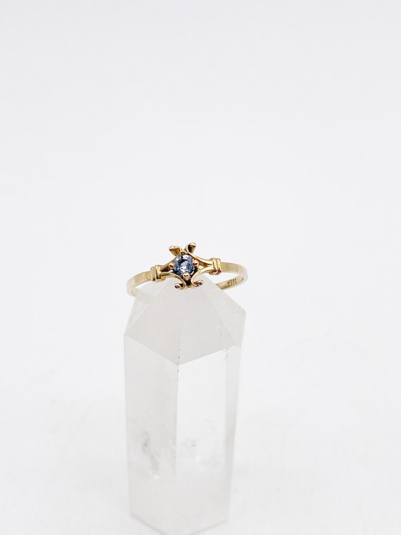 60er Jahre 8k 333 Gold Ring mit Aquamarin blau - … - image 1