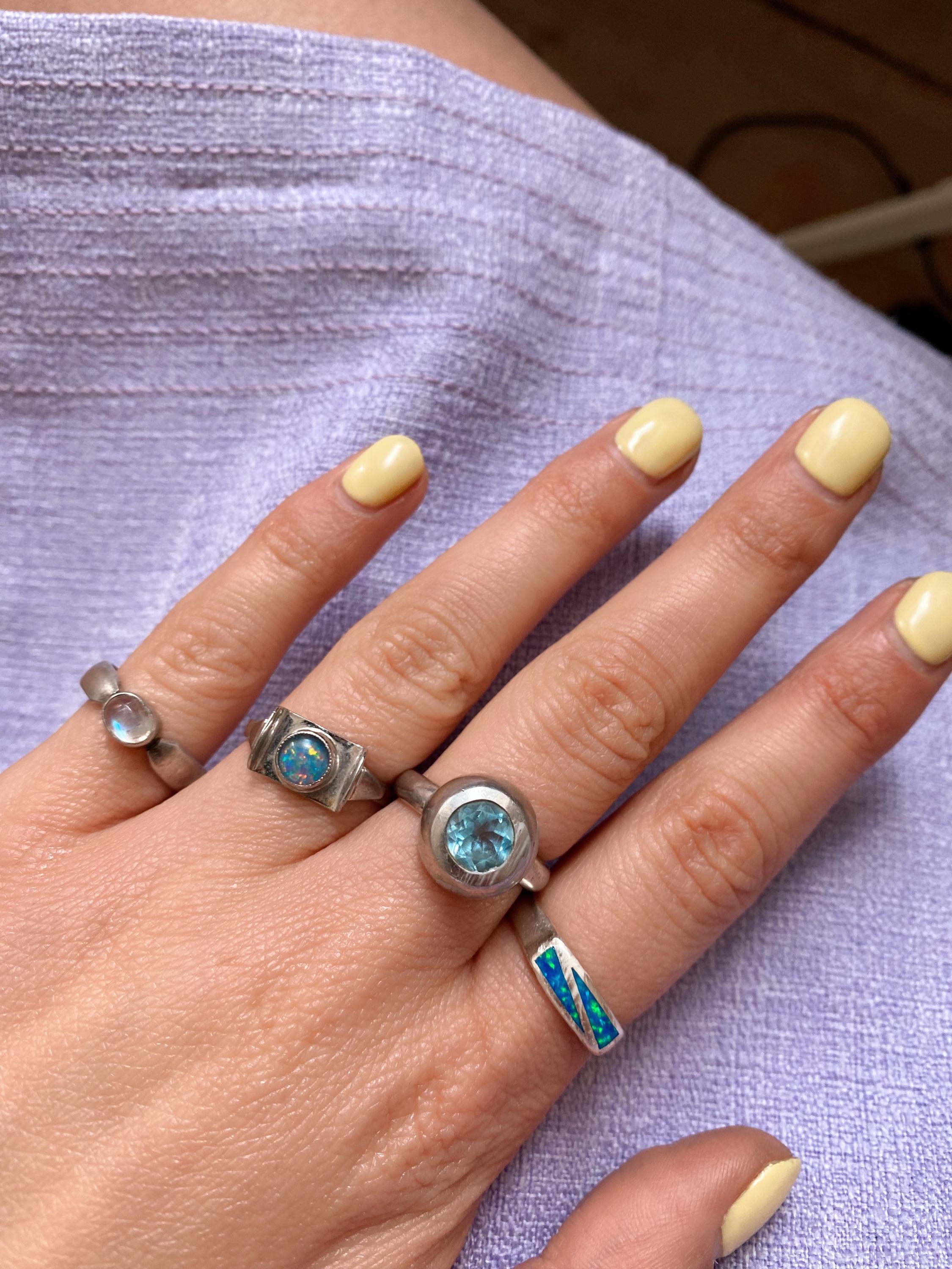 ヴィンテージ リング aus 925 シルバー ミット ブルーム トパーズ