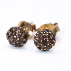 Rosé Gold Topasohrstecker aus 925 Silber vergoldet und braunen Topas Steinen aus Brasilien image 1
