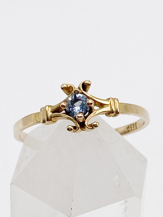 60er Jahre 8k 333 Gold Ring mit Aquamarin blau - … - image 3