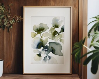 Floral art print | Flower painting | Moody wall art | Watercolor Flower art | Vertical print of Abstract Flower Painting | Floral Wall decor