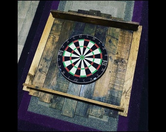 Dart board surround perfect for any dartboard fantastic safety for your walls for those stray darts! 2 shelves for storage