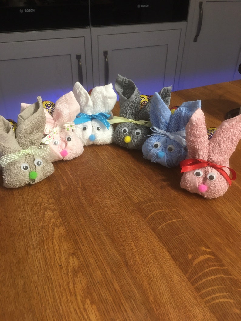 Easter Washcloth Bunnies and Egg Etsy