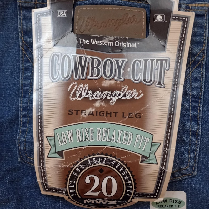 Vintage Wrangler Jeans Womens 19 x 34 20MWS USA Made Cowboy Cut Relaxed Low Rise image 4
