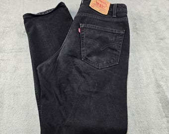 Levi's 550 Relaxed Fit Jeans 33x32 Black Vintage Made in USA Tapered Y2K 0202