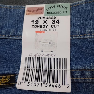 Vintage Wrangler Jeans Womens 19 x 34 20MWS USA Made Cowboy Cut Relaxed Low Rise image 5