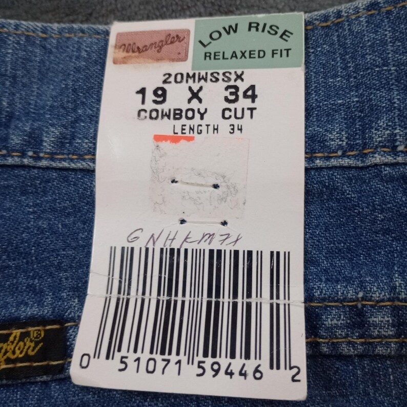 Vintage Wrangler Jeans Womens 19 x 34 20MWS USA Made Cowboy Cut Relaxed Low Rise image 5