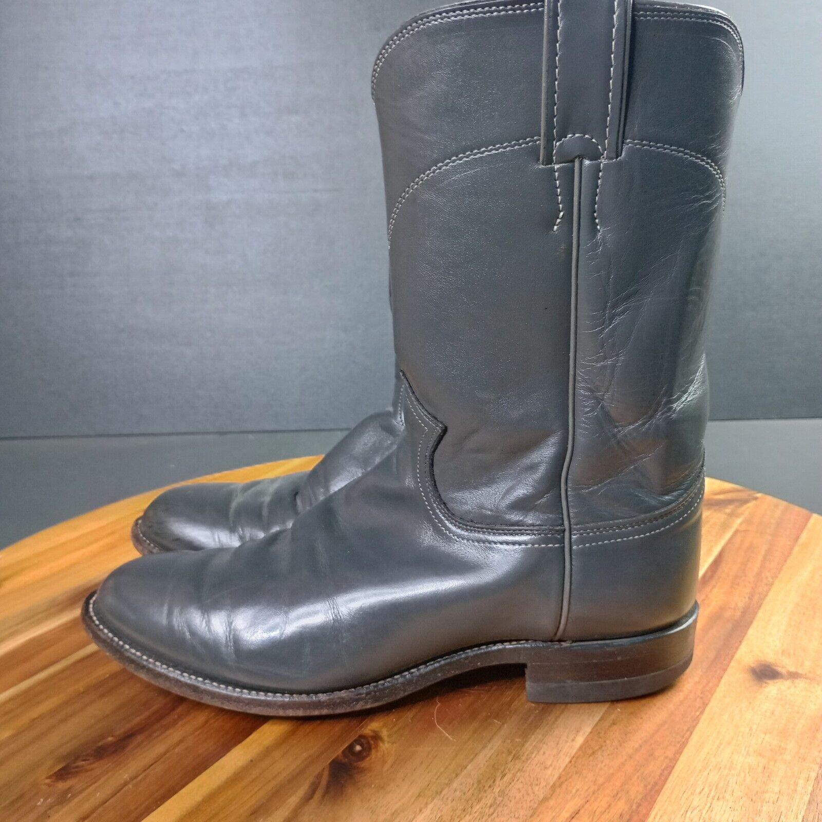 Justin Men’s 8D Gray Cowboy Western riding boot cowboy leather Justin Mens Farm/Ranch Roper Brown Cow Boot– Horse.com main image 4