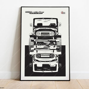 Toyota Land Cruiser Print - FJ40 - Original Wall Art Poster Decor - Midcentury Modern