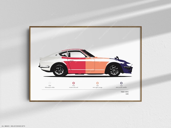 Nissan 240Z Color Codes Print - Fairlady Z - Original Art - Wall
