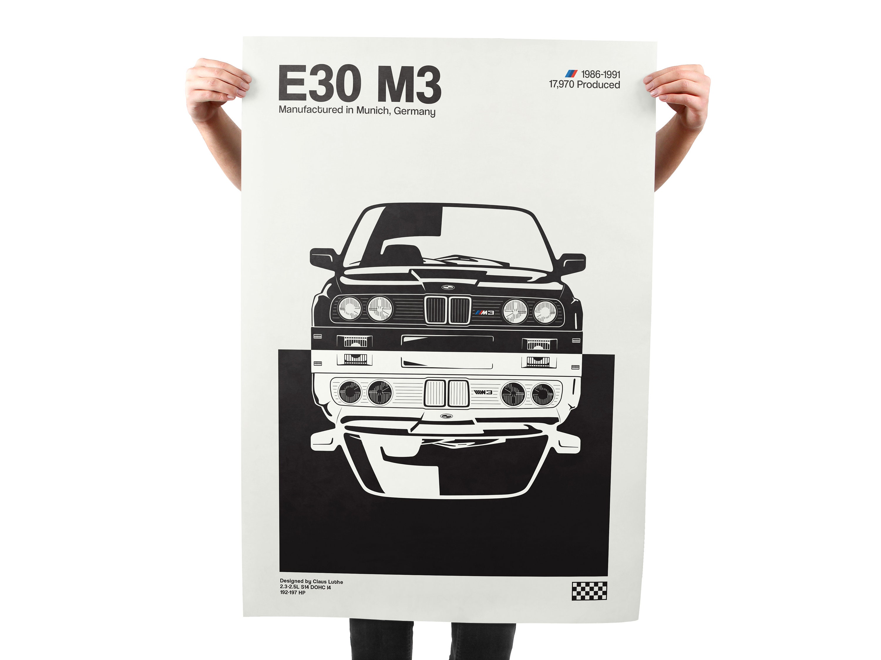 M3 BMW E30 Block Giant Wall Art Poster