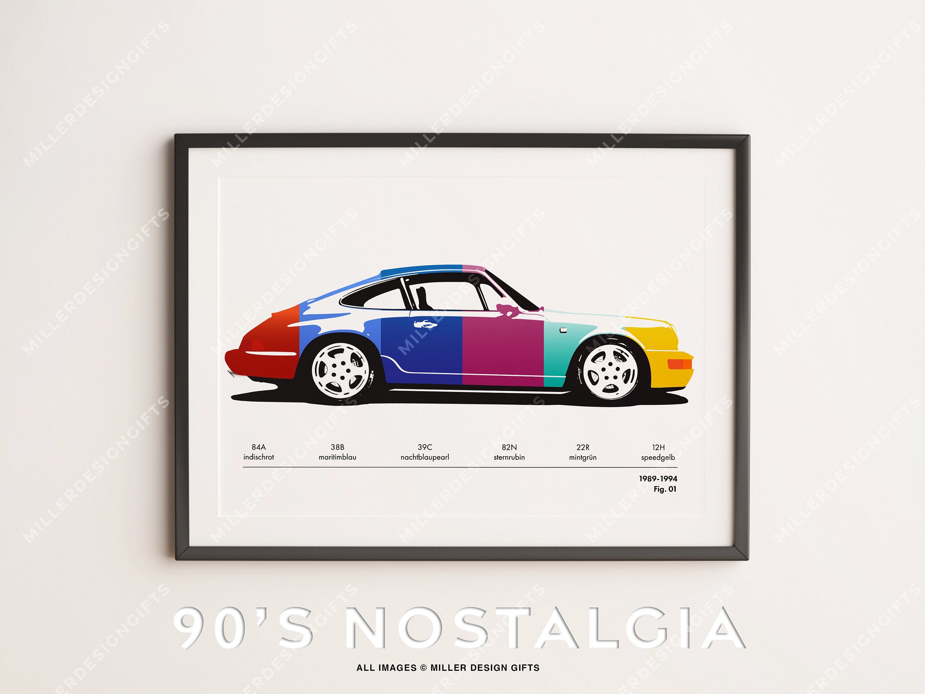 Porsche 911 964 Print Color Codes Original Art Wall Poster - Etsy 日本