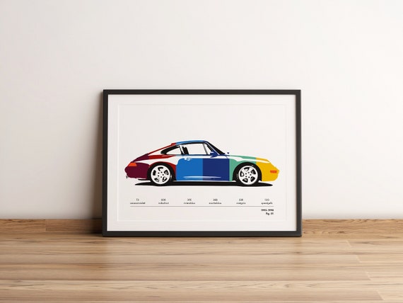 Porsche 911 993 Color Codes Print or Canvas Original Art Wall