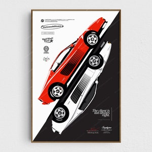 Stampa Ferrari Testarossa - Poster originale da parete - Midcentury Modern