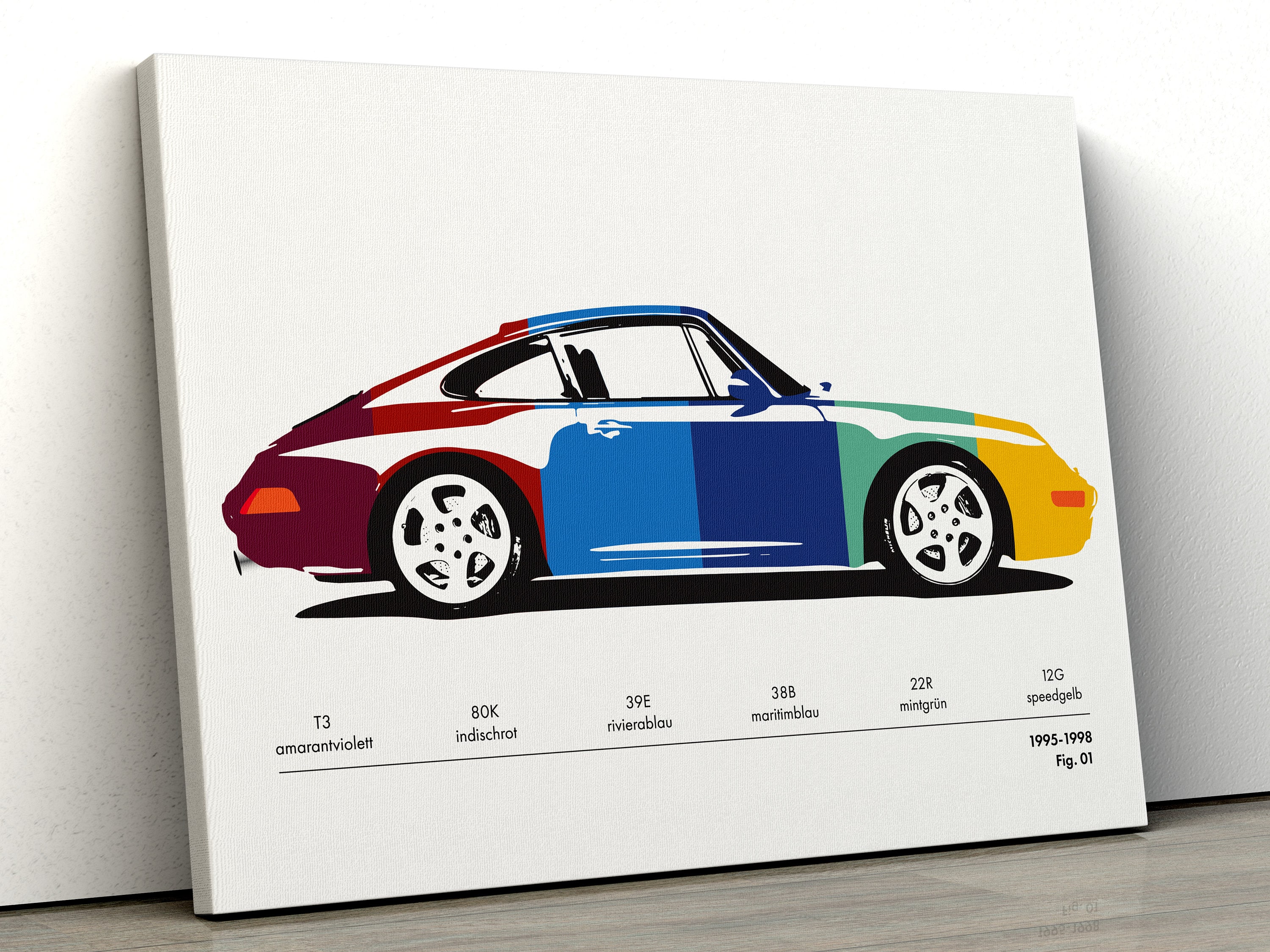 Porsche 911 993 Color Codes Print or Canvas Original Art Wall