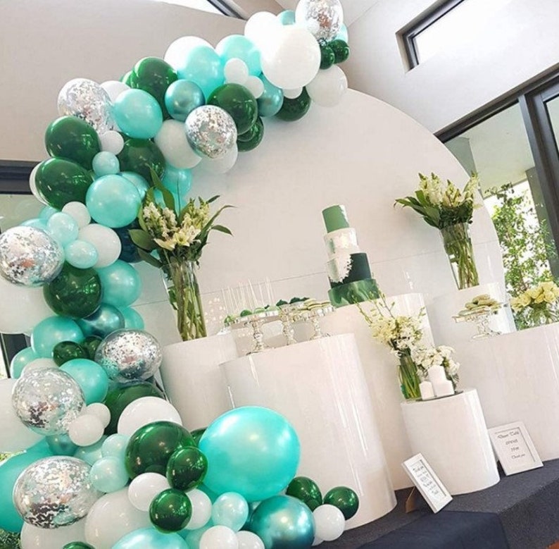Green & Silver Balloon Garland Kit Wedding Decoration Kit | Etsy
