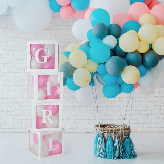 Caja de globos personalizable para decoraciones de baby shower