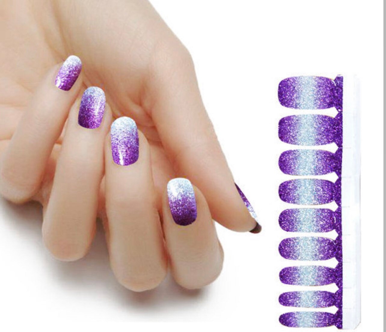 Purple Ombre Nails - Etsy