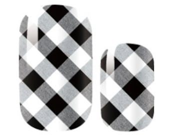 Farmhouse Plaid Nail Wraps | 100% Real Nail Polish | Nail Wraps | Nail Stickers | Plaid Nail Wraps | Nail Strips |  Silver Nails | Nails