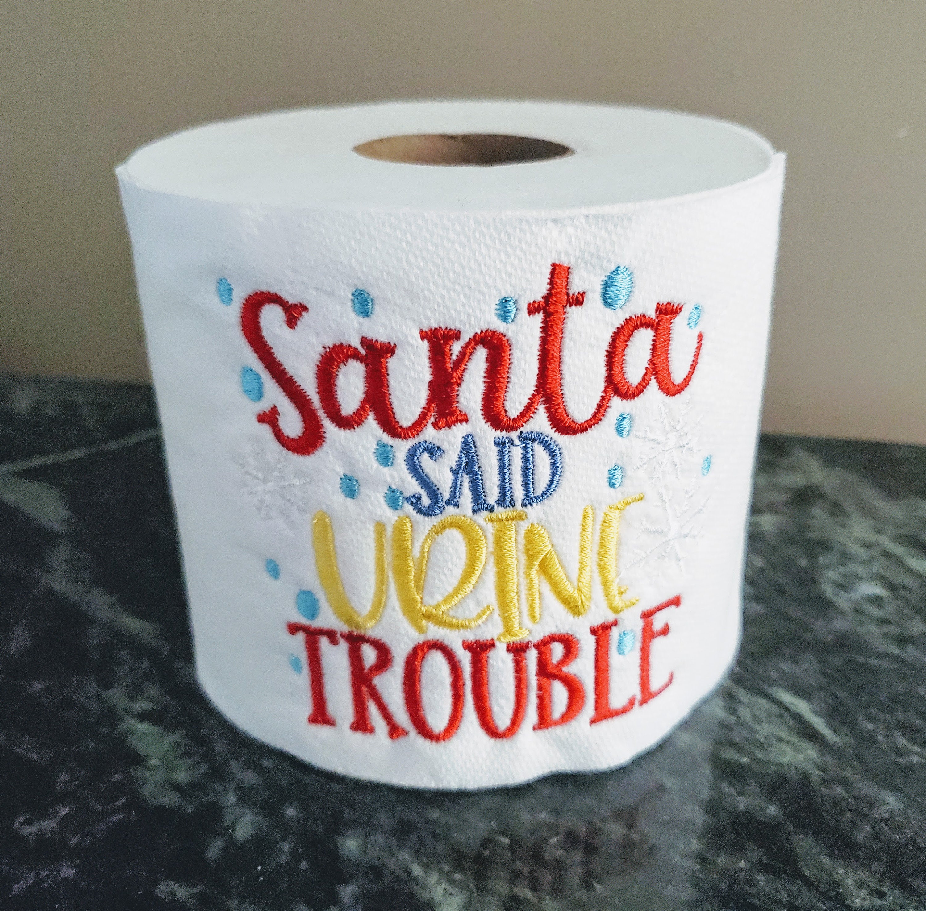 Embroidered Toilet Paper for Christmas Christmas Gag Gift Etsy