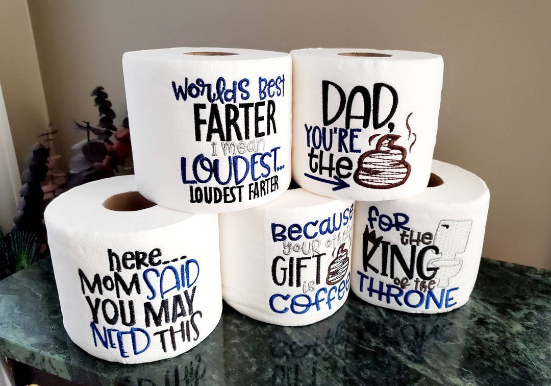 Embroidered Toilet Paper for Dad, Father's Day, Gag Gift for Dad