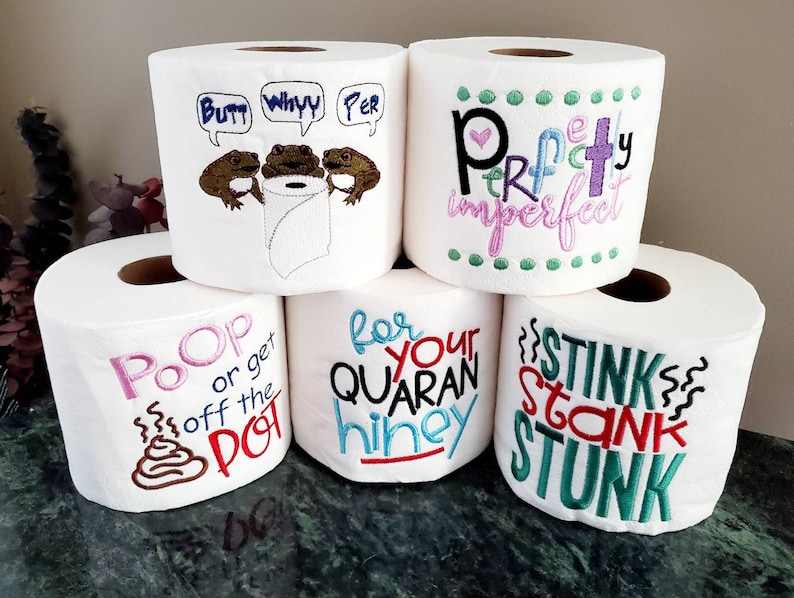 Embroidered Toilet Paper With Funny Quotes for Bathroom or Etsy