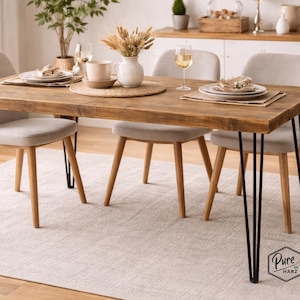 Schreibtisch | Küchentisch | Computertisch |Massivholz Hairpin Legs | Tisch mit Haarnadelbeinen | Esszimmertisch mit Stahlbeinen | Esstisch