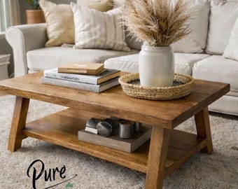 Massivholz Couchtisch – Handgefertigt | Farmhouse & Landhaus Stil