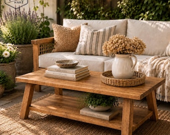 Massivholz Couchtisch – Handgefertigt | Farmhouse & Landhaus Stil