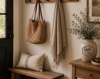 Rustikale Garderobe aus massivem Fichtenholz | Wandgarderobe mit Haken | Flurgarderobe | Landhaus | Modern Rustic | Handgefertigt