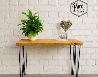 Console/buffet à pieds épingle | Table étroite en poutres d'épicéa massif | Table d'entrée | Console à pieds épingle
