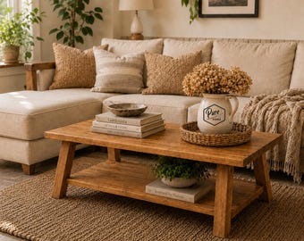 Massivholz Couchtisch "Daheim" – Handgefertigt | Farmhouse & Landhaus Stil