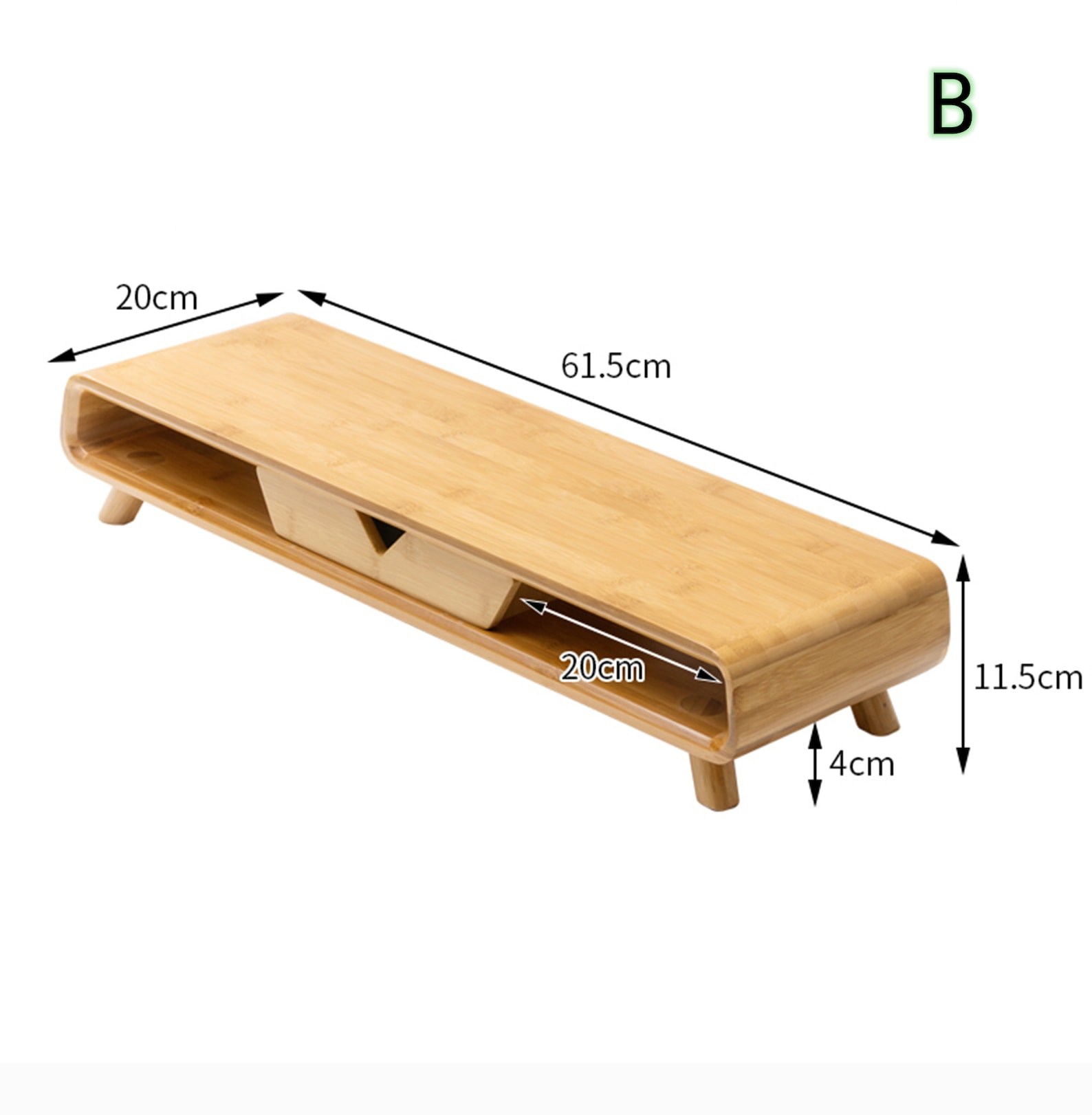 Bamboo Monitor Stand Riser Wood Monitor Standno Assembly Etsy