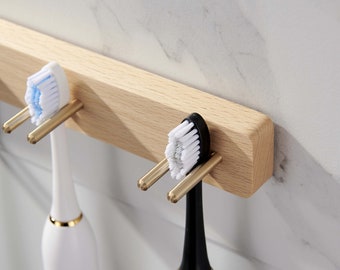 portacepillos de dientes para baños,Almacenamiento personalizado de cepillos de dientes,portacepillos de madera,portacepillos de dientes montado en la pared,Accesorios de baño