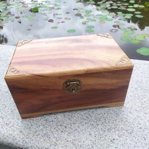 wooden keepsake box for him,Wood Box with lock,Organize Your Small Gift Stash Memory Treasure, Jewelry, Decorative Crafts, wooden rustic box