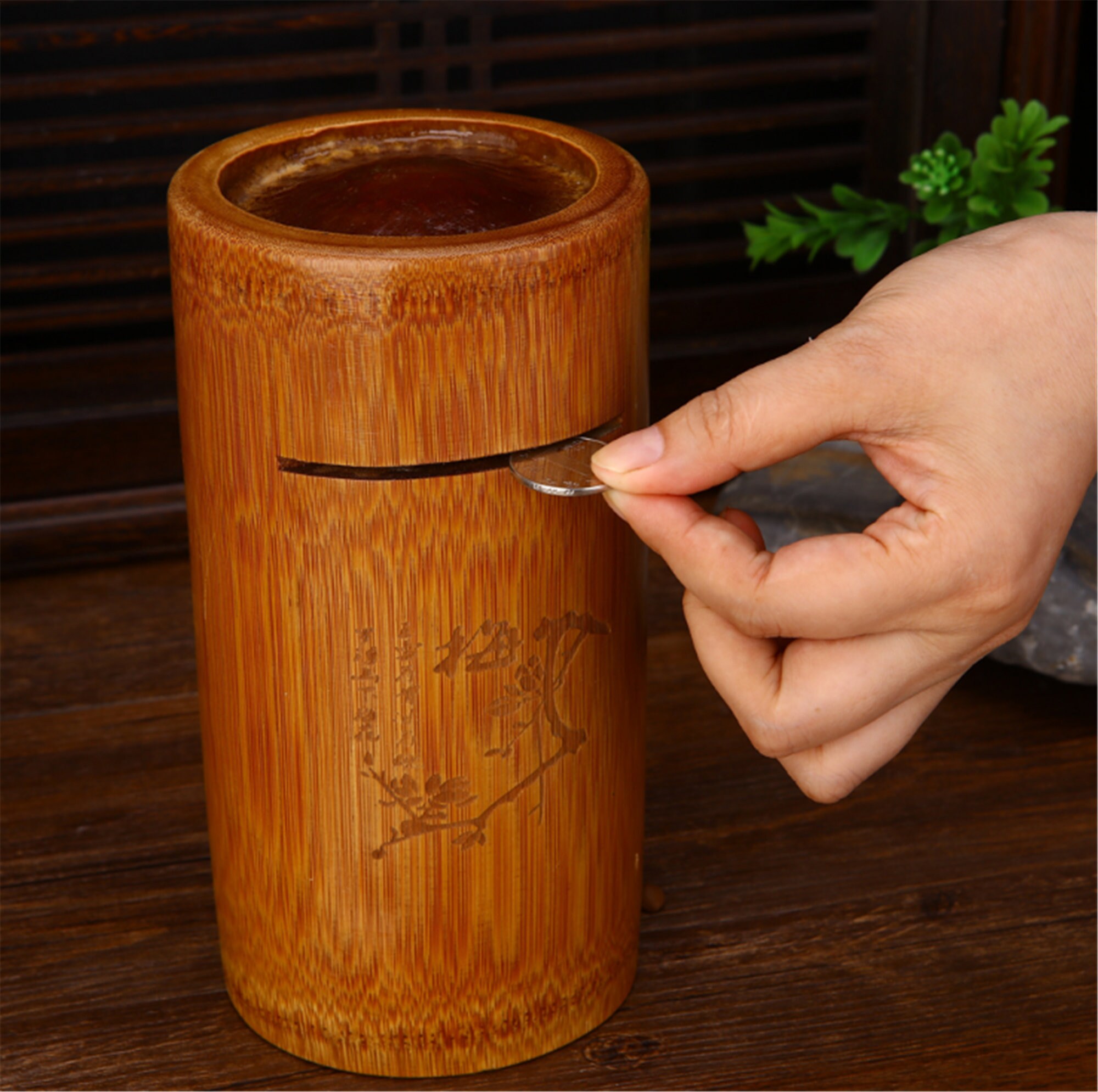 Bamboo piggy bankpiggy bankpiggy banks for girlspiggy banks Etsy