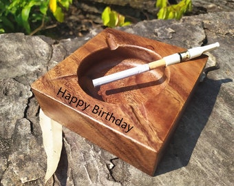 Personalized wood ashtrays for home and Office/Handmade Wooden Decor Ash tray，Gift For Men Dad