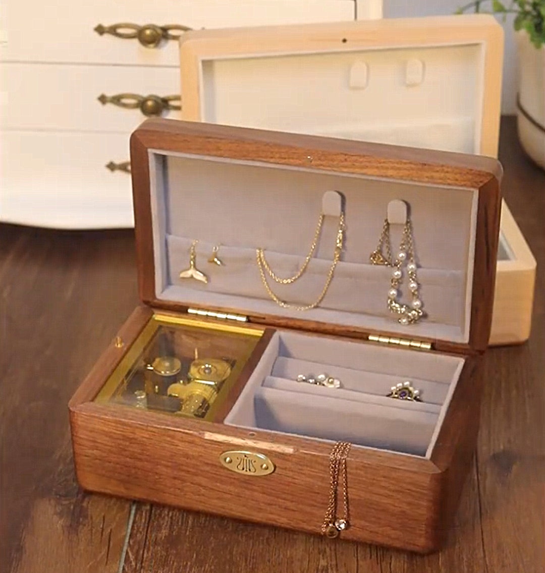 Personalized Wooden Music Box With Jewelry Storagebirthday Gifts for